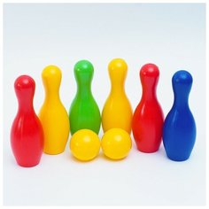 Детский боулинг,6 кеглей 21 х 7 см, 2 мяча, d=6,5 см Noname
