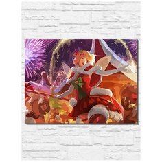 Картина по номерам на холсте игры league of legends, лига легенд, лол, новый год, рождество - 11464 Г 30x40