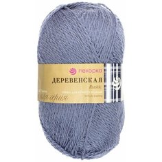 Пряжа Пехорка "Деревенская" -2 шт, (174-Сталь), 250м/100г, 100% шерсть