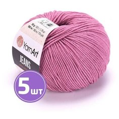 Пряжа для вязания крючком, спицами YarnArt Ярн Арт Ярнарт Jeans средняя, хлопок/полиакрил, цвет 65 светлый ковыль 5 шт. по 50 г, 160 м