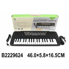 Музыкальный инструмент: Синтезатор, звук, 37 клавиш, микрофон, USB кабель, эл. пит. ААх4 не вх. в комплект, коробка Наша Игрушка