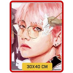 Картина по номерам на холсте Музыка BTS Тахэн - 6032 В 30x40