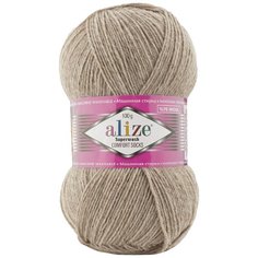 Пряжа Alize Superwash Comfort Socks, 75 % шерсть, 25 % полиамид, 100 г, 420 м, 5 шт., 207 бежевый меланж