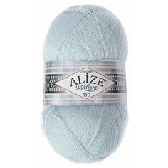 Пряжа "Superlana tig" 25% шерсть, 75% акрил 570м/100гр (514 небо), 1шт Alize