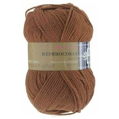 Пряжа Пехорка "Мериносовая" -2 шт, цвет: 344-Красная глина, 200м/100г, 50% мериносовая шерсть, 50% акрил