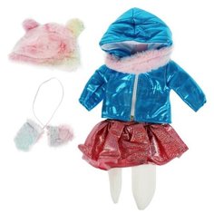 Карапуз Комплект одежды для кукол 40-46 см, OTFY-WINT-18-RU голубой/красный