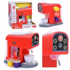 Кофеварка игрушечная с чашечками / Бытовая техника детская Oubaoloon 998-22 на батарейках, звук, свет, в коробке