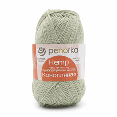 Пряжа для вязания Пехорка Конопляная, 50г, 280м (70% хлопок, 30% конопля) (494 светлый хаки), 5 мотков