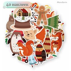 Наклейки - Новый год и Рождество (4) - 40шт. Mandarin