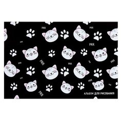 Альбом для рисования А4, 32 листа на скрепке "Котики", обложка мелованный картон, блок 100 г/м² Calligrata