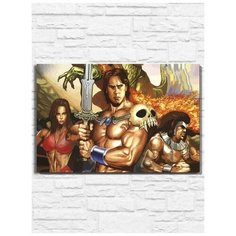 Картина по номерам на холсте игра Golden Axe 2 (Sega, Сега, 16 bit, 16 бит, ретро приставка) - 9913 Г 60x40