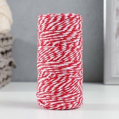 Softino Пряжа 100% целлюлоза "Softino Raffia Color Melange" кручёная, красная 100м ±2м 87 гр