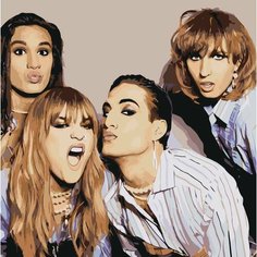 Картина по номерам «Группа Maneskin Манескин 9», Раскраска 40x40 см, Музыканты