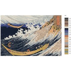 Картина по номерам Y-8 "Репродукция Кацусики Хокусая- Океанская волна " 50x70 Brushes Paints