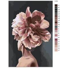Картина по номерам X-164 "Девушка с цветком" 50x70 Brushes Paints