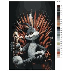 Картина по номерам W-422 "Мультсериал Луни Тюнз шоу. Багз Банни" 40x60 Brushes Paints
