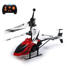 Вертолёт радиоуправляемый «Покоритель небес», работает от аккумулятора, цвет красный Noname
