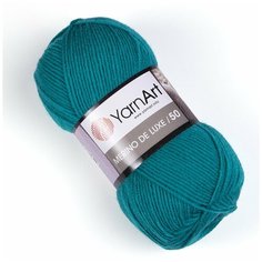 Пряжа YarnArt Merino de Luxe 50 (Ярнарт Мерино де Люкс) 100г, 280м, 50% шерсть 50% акрил, цвет 11448 изумруд, 2 шт.