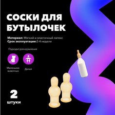 Соска латексная для бутылочек, комплект - 2 штуки Melt