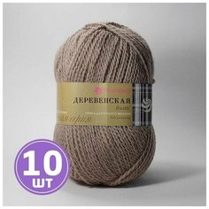 Пряжа для вязания спицами, крючком Пехорка Деревенская классическая средняя, 100% шерсть цвет 388 темная верба, 10 шт. по 100 г 250 м