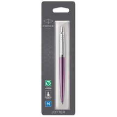 Ручка шариковая автоматическая Parker "Jotter.Victoria Violet Chrome CT", синяя, 1,0мм, корпус фиолетовый