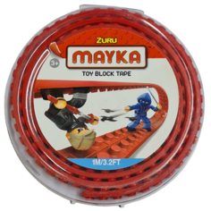 Гибкая лента-скотч Zuru для кубиков Лего "Mayka" 1м/1,5см / Силиконовая лента для конструкторов LEGO, красная арт. 8301/4