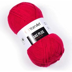 Пряжа YarnArt Jeans PLUS вишня (51), 55%хлопок/45%акрил, 160м, 100г, 1шт