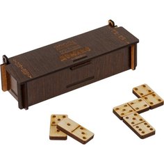 Игра настольная Домино, ТРИ совы, фанера, шкатулка из ХДФ