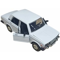Металлическая машинка игрушка 1:24 ВАЗ-2106 Жигули, 18 см, звук, свет, русская / Белый китай