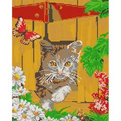 Вышивка бисером картины Мурзик 24*30см Вышивочка