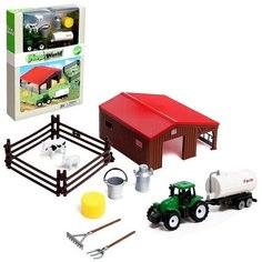Игровой набор «Ферма», трактор, сарай и животные Romanoff
