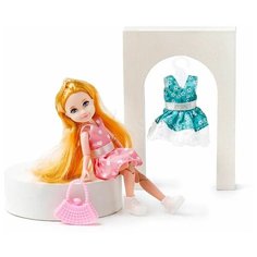 Игровой набор: Кукла (15 см), наряды и сумочка Dimya