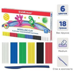 Пластилин 6 цветов 108г ErichKrause Cosmic Monsters, со стеком Нет бренда
