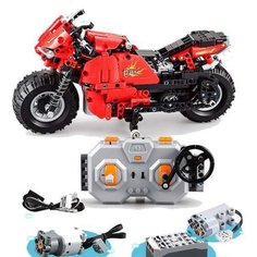 Конструкторы серии Technics Double E Конструктор радиоуправляемый CADA deTech гоночный мотоцикл (29 см, 2 двигателя, 484 детали) - C51024
