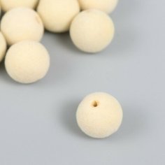 Бусины для творчества бархатное напыление "Белое облако" набор 10 шт d=1.4 см Арт Узор