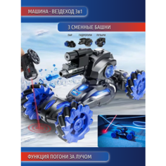 Машина на пульте управления для дрифта с паром, звуком, светом, генератор мыльных пузырей, стреляет гидрогелевыми шариками, едет за лазерным лучом Zhorya