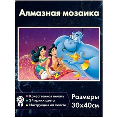 Алмазная мозаика Fantasy Earth Алладин /Жасмин /Джин / Абу / Лампа / Картина стразами / Мозаика для детей / Алмазная вышивка
