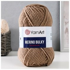 Пряжа "Merino bulky" 25% шерсть 75% акрил 100м/100гр (218 серобежевый), 1шт Yarn Art