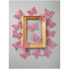 Бабочки декоративные для рукоделия, 16 шт, розовые Нет бренда