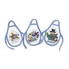 Марья Искусница Набор для вышивания Фартучки на бутылки Снеговики по рис.О.Куреевой, 12 х 17 см, 12.001.01