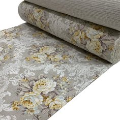 Ткань - Поплин "Лесная сказка беж" широкий 240 см для постельного белья, одежды, рукоделия и творчества, 0,5 метра Other