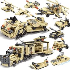 ZHBO Конструктор для мальчиков 8001 8 в 1 Большой конструктор военной техники.