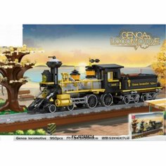 Конструктор Jie Star 59010 Поезда Ретро Локомотив Генуя 950 дет.