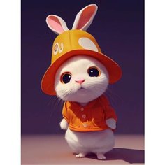 Картина по номерам Кролик в шляпе 40х50 см Hobby Home