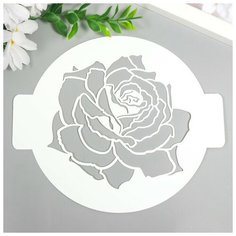 Трафарет пластик "Роза" D 14 см Noname