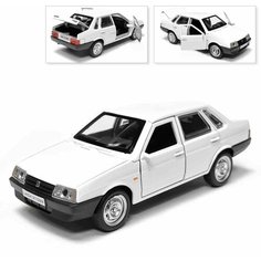 Машинка коллекционная ВАЗ 21099 Спутник, инерционная, металлическая, белая, Технопарк, 12 см