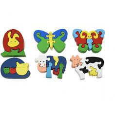 Деревянная игрушка набор из 6 пазлов "Животные" для малышей /Монтессори Toysa