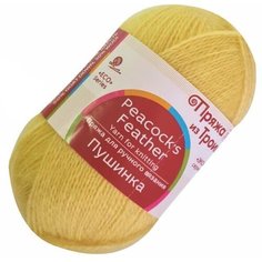 Пряжа из Троицка "Пушинка" 50% шерсть, 50% козий пух 10 шт. х50г 225м №118 подсолнух Троицкая камвольная фабрика