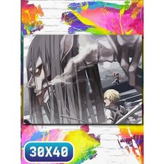 Картина по номерам на холсте аниме атака титанов - 12073 30х40