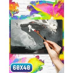 Картина по номерам на холсте аниме человек бензопила - 12030 60х40